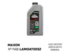 Óleo Do Motor Oleo Para Motores 4 Tempos Motocicletas E Kart - MAXON - Cod. LAMOAT0052